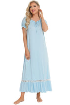 Lace Detail Short Sleeve Lounge Dress (3)