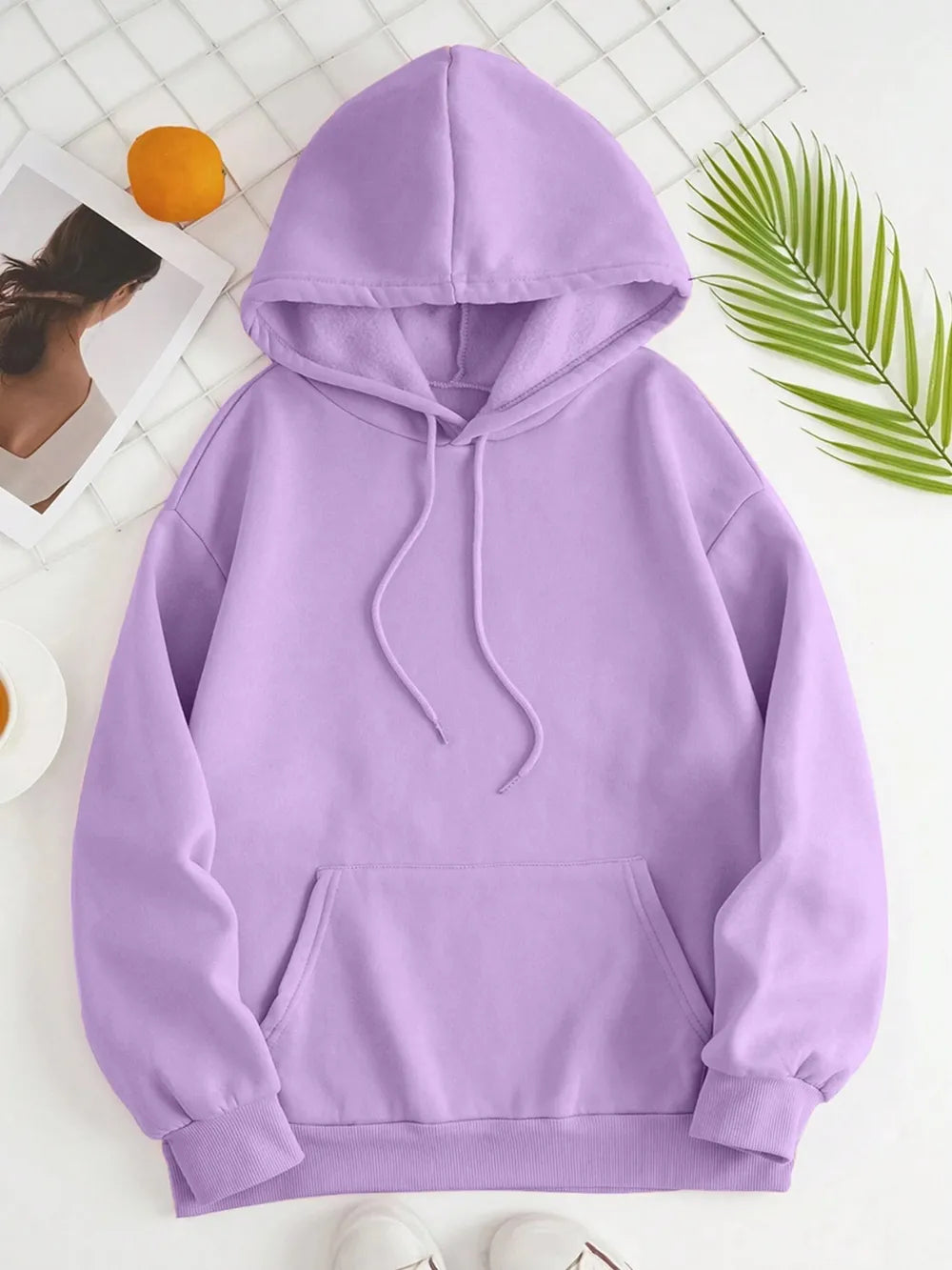 Drawstring Dropped Shoulder Hoodie (14)