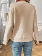 Bow Round Neck Long Sleeve Sweater (15)