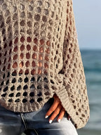 Crochet Long Sleeve Knit Cover Up (8)