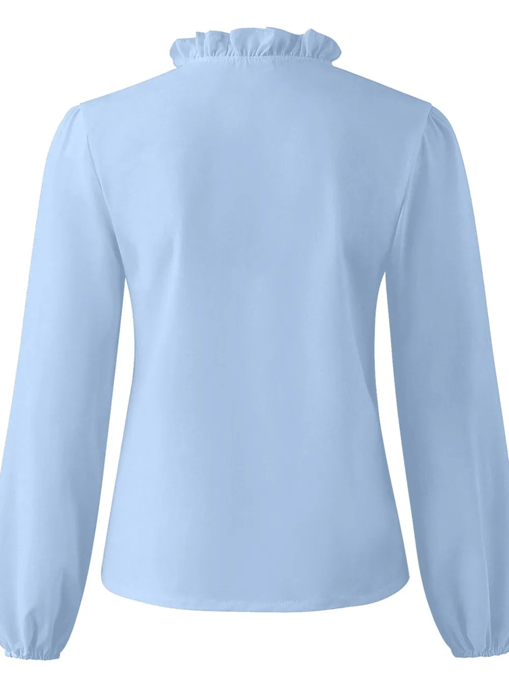 Ruffled V-neck Long Sleeve Blouse (5)