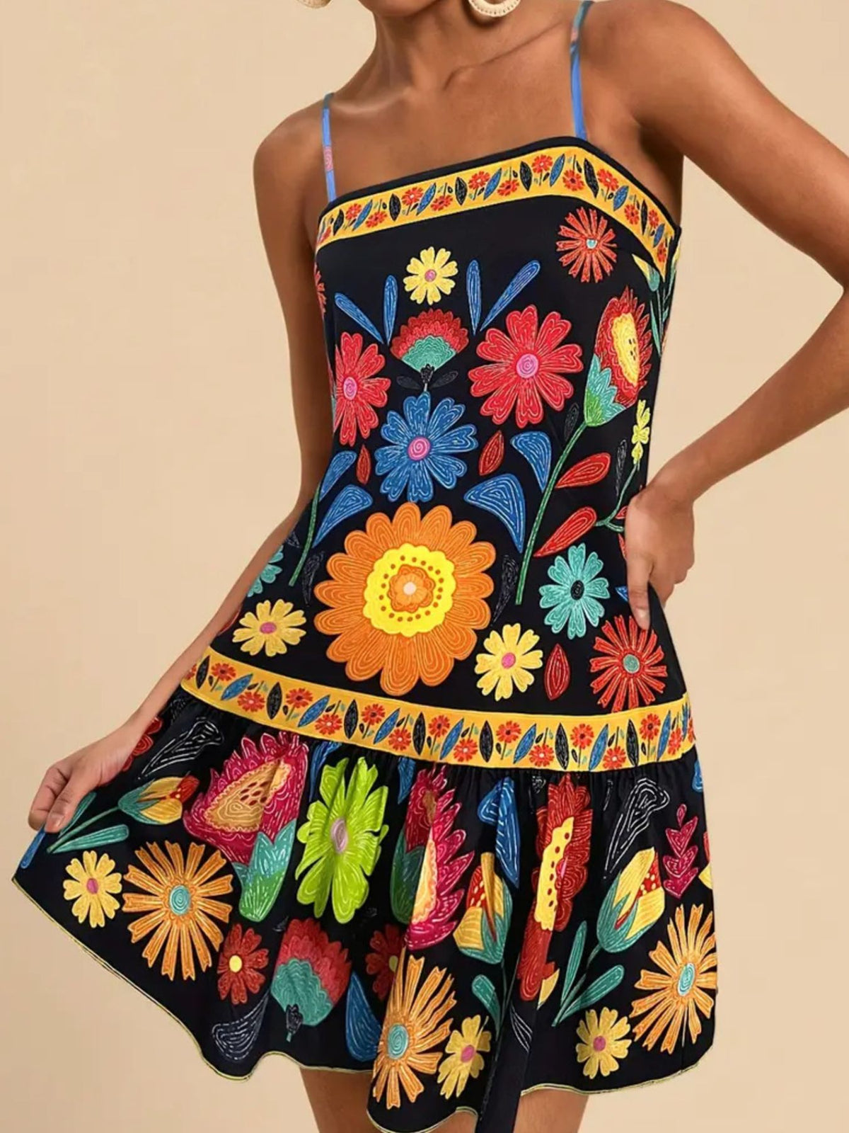 Floral Print Sleeveless Mini Dress (8)