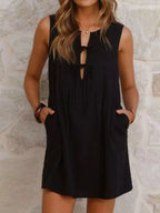 Sleeveless Tie-front Mini Dress (16)