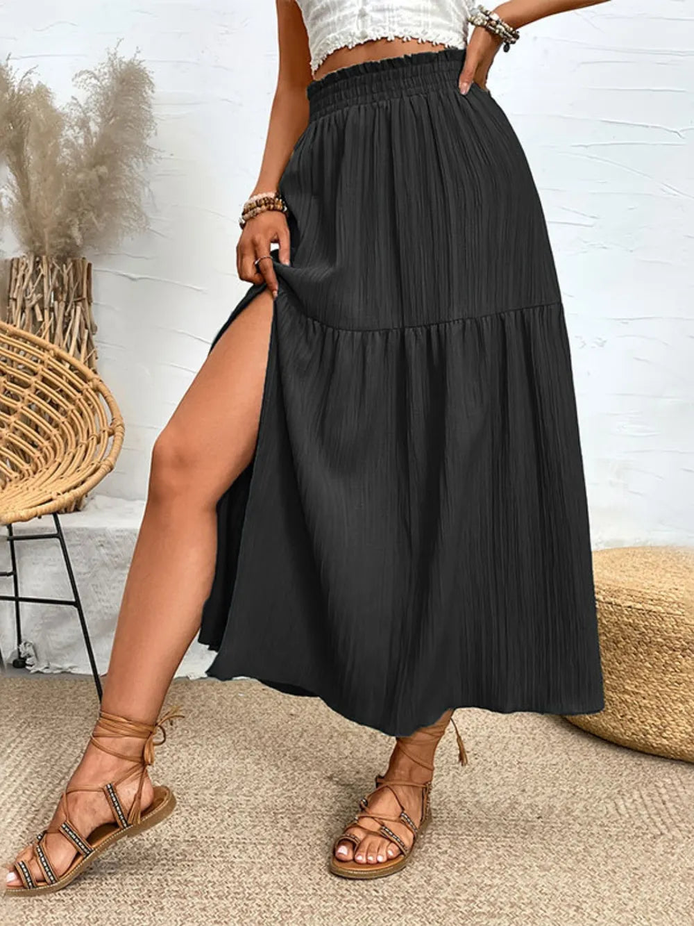 Frill Slit Skirt (7)