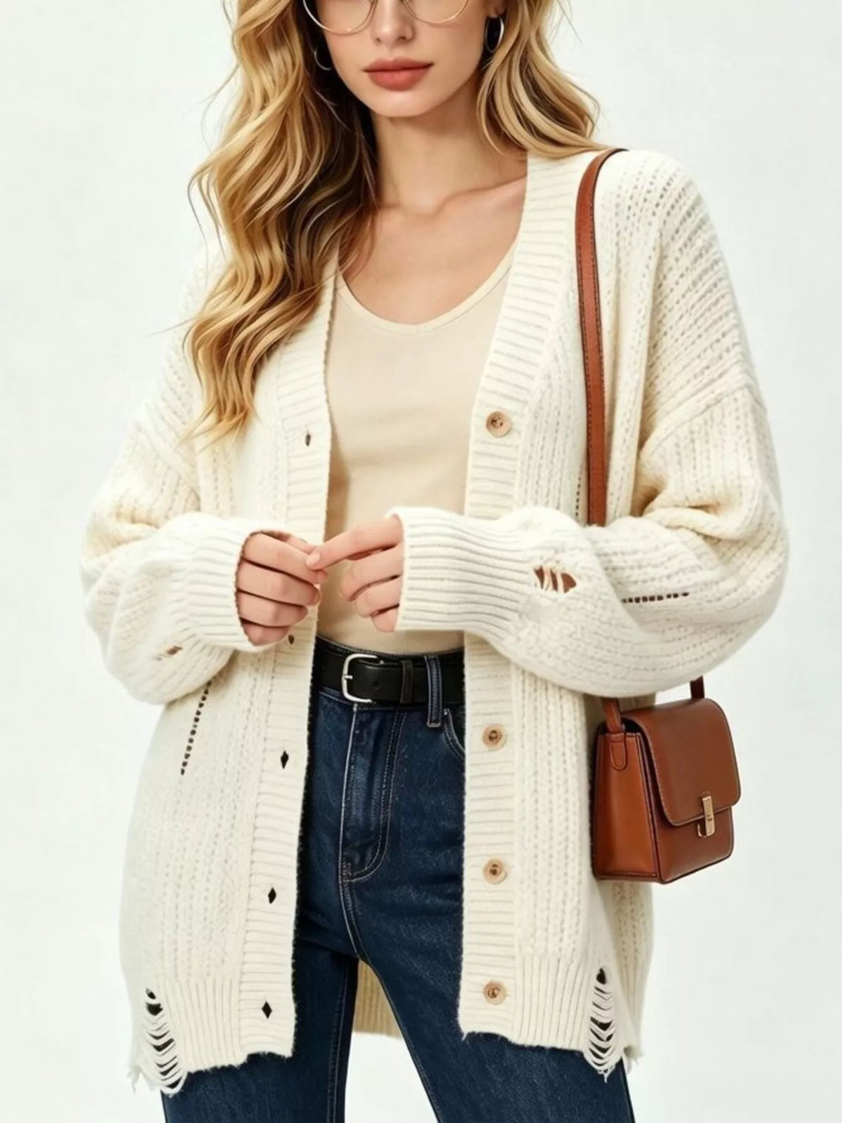 Full Oversized V-neck Cardigan (2)