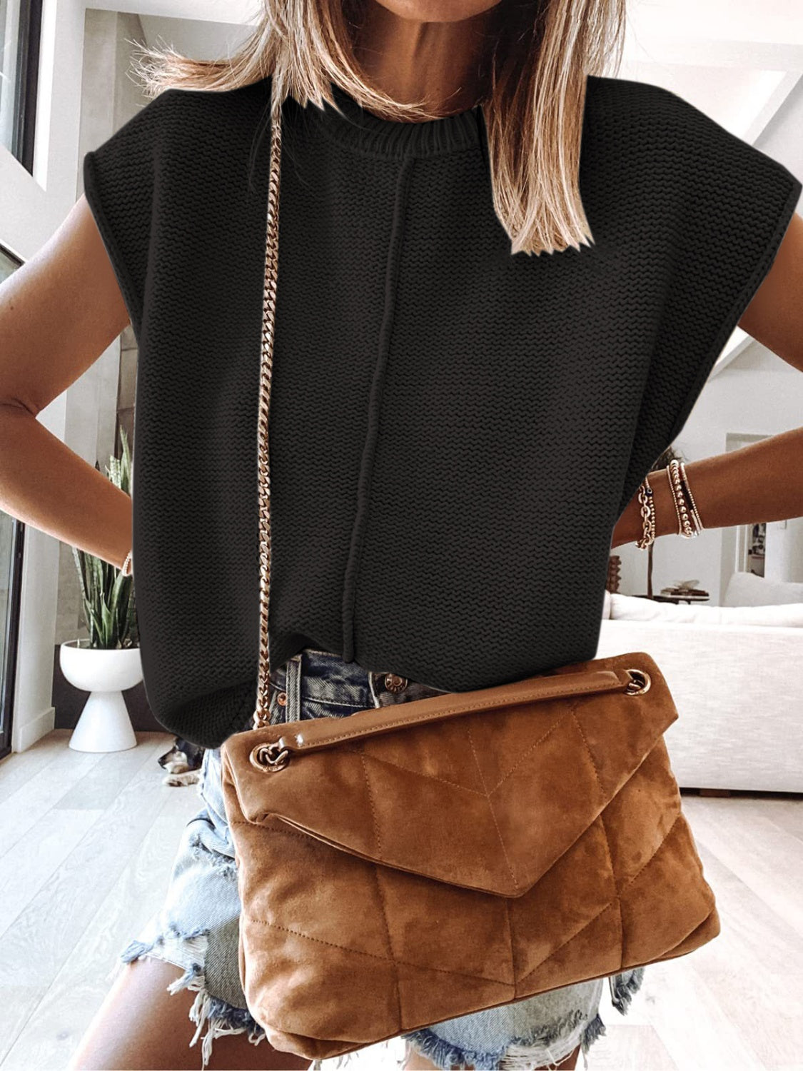 Cap Sleeve Sweater Vest (4)