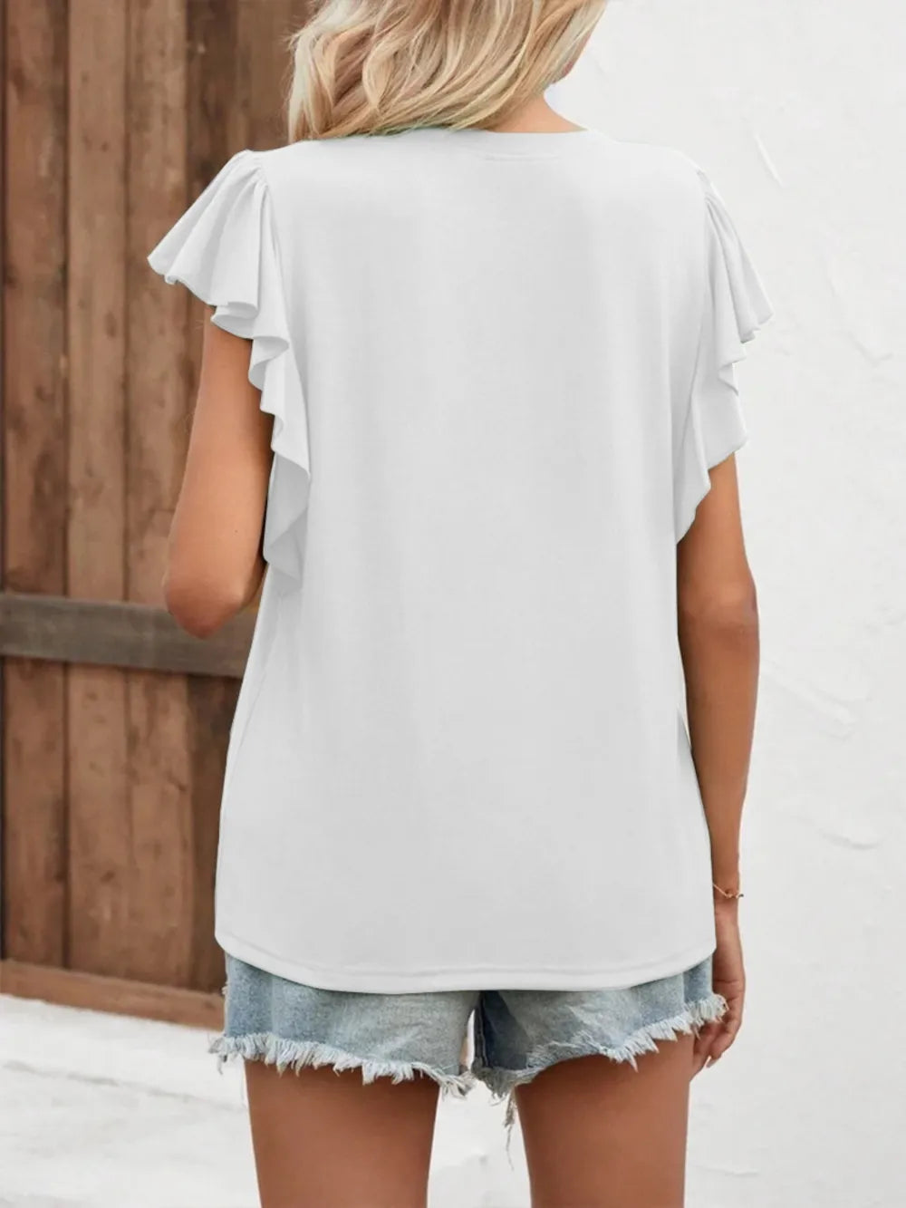 Notched Cap Sleeve T-shirt (8)