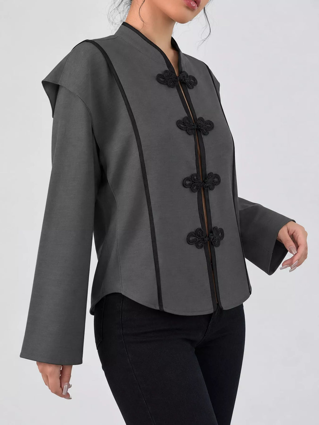 Chinese-style Mandarin Collar Blouse (23)