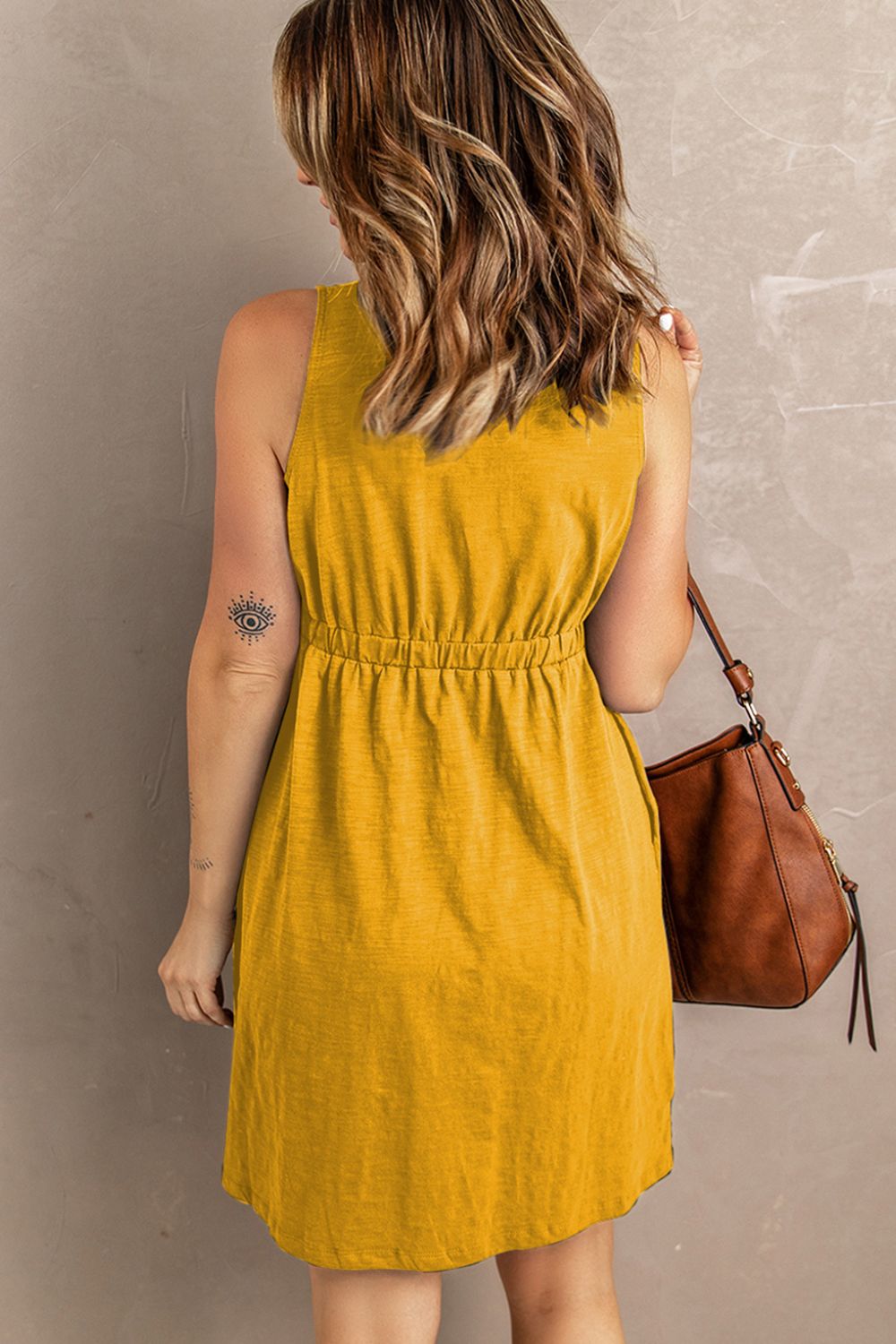 Sleeveless Button Down Mini Magic Dress (10)
