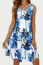 Printed Scoop Neck Wide Strap Mini Dress (4)