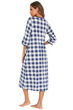 Round Neck Three-quarter Sleeve Midi Night Dress (24)