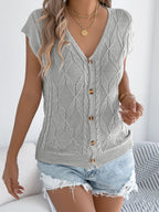 Cable Knit Button-down Cardigan (21)