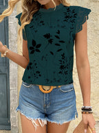 Lace Trim Sleeveless Blouse (18)