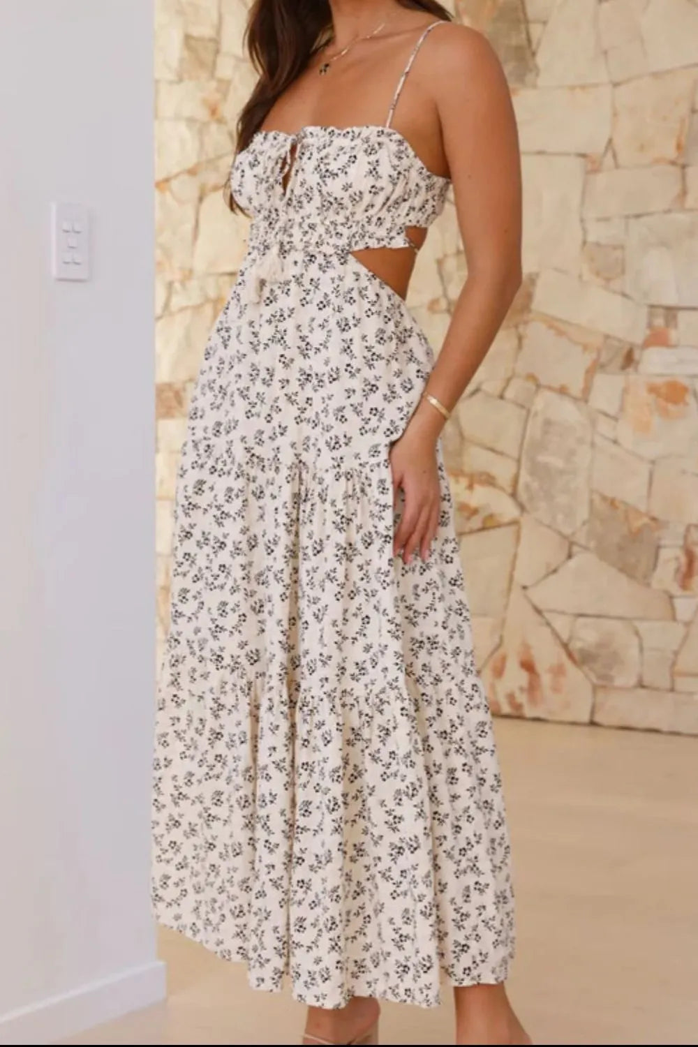 Cutout Printed Sleeveless Midi Cami Dress (20)