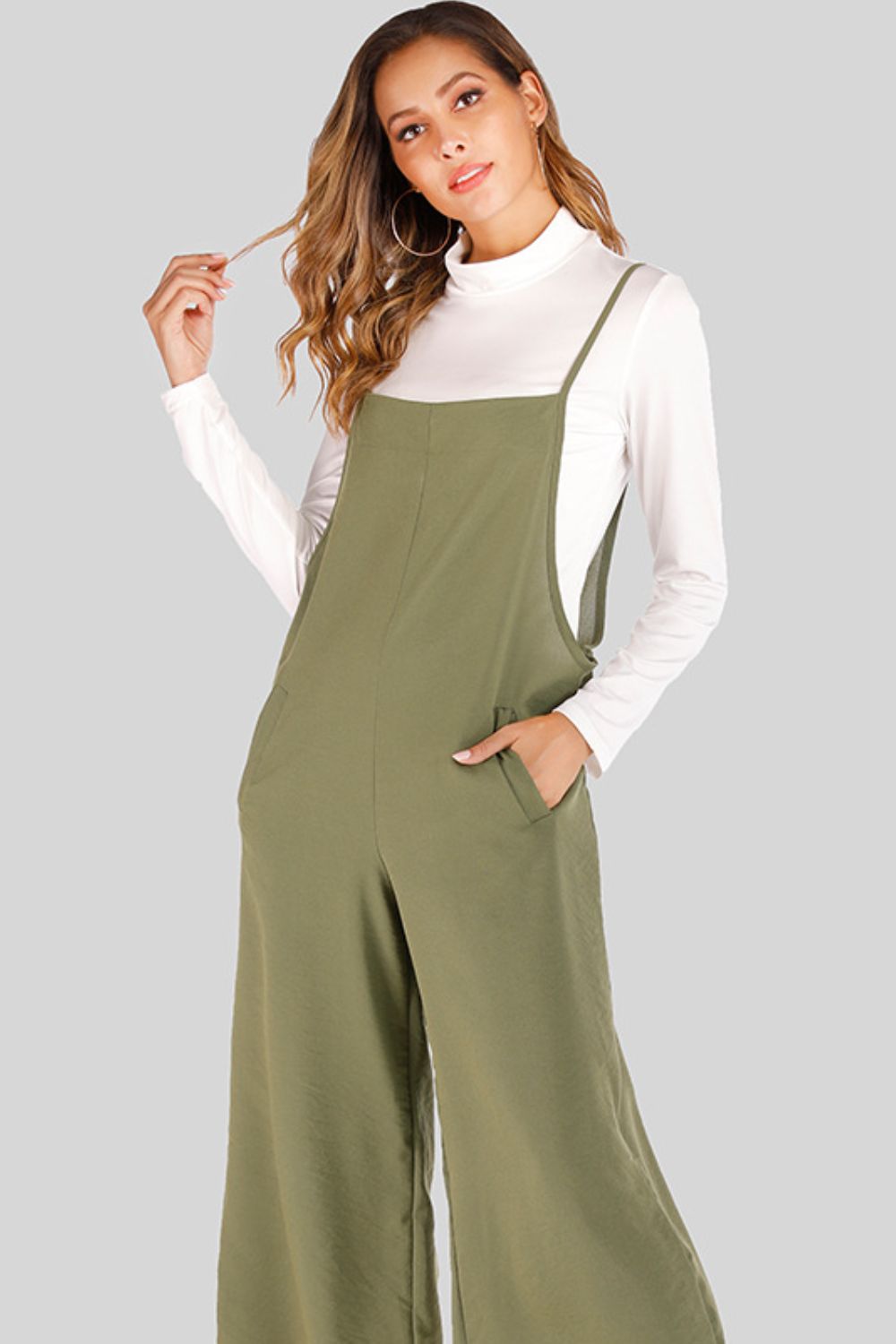 Full Size Cropped Wide Leg Overalls Pockets (8)