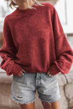 Mock Neck Dropped Shoulder Sweatshirt (8)