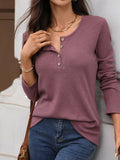 Waffle Knit Long Sleeve T-shirt