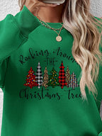 Christmas Tree Graphic Round Neck Sweatshirt (26)