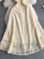 Lace Sleeveless A-line Dress (16)