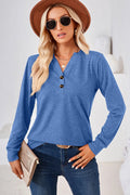 Notched Long Sleeve T-shirt