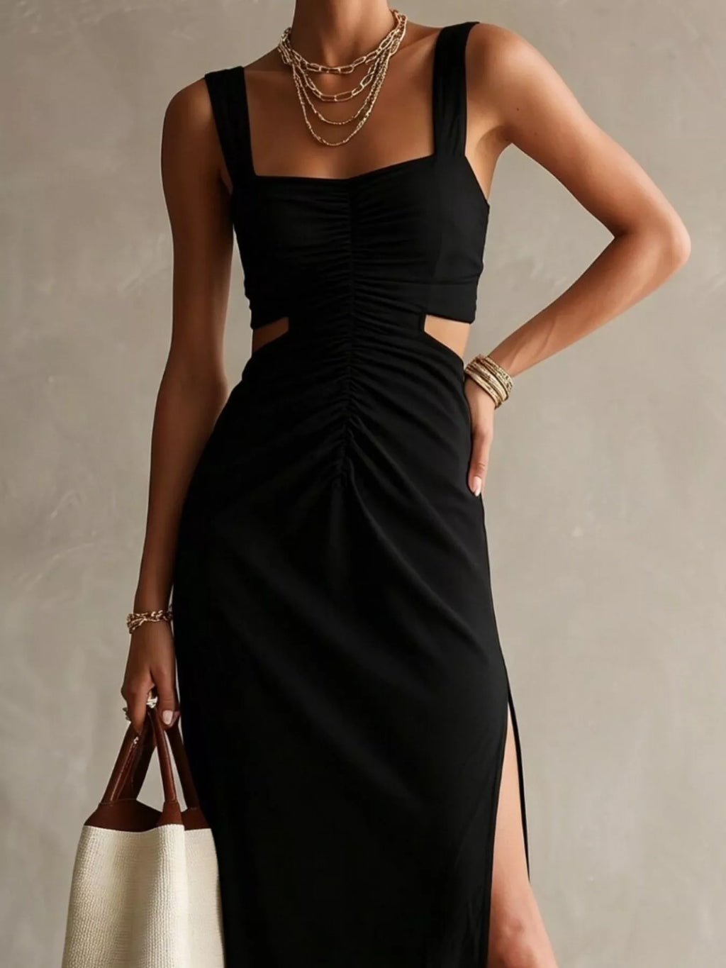 Ruched Cut-out Midi Dress (8)