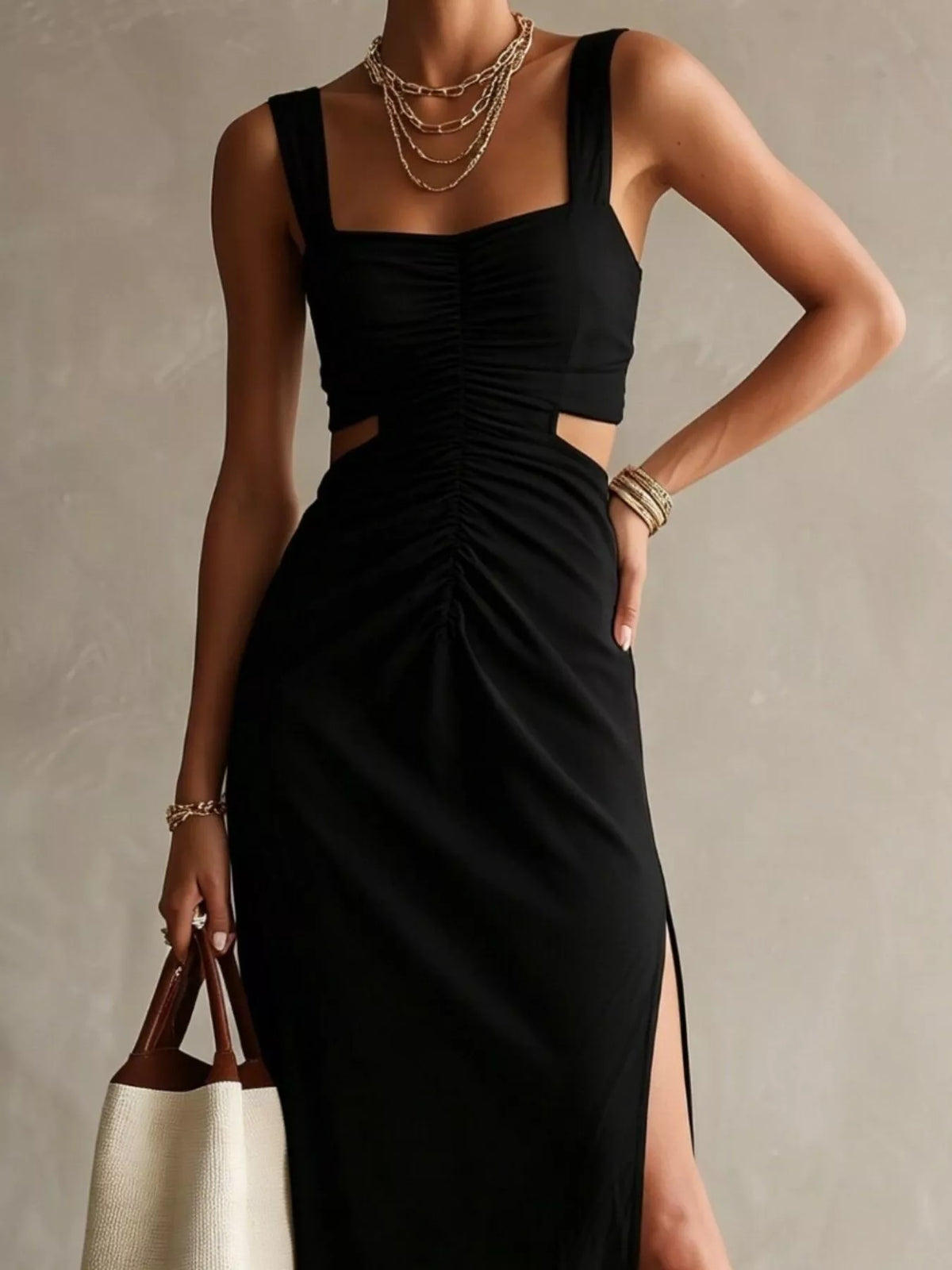 Ruched Cut-out Midi Dress (8)
