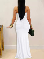 Twisted Front Ruched Bodycon Maxi Dress (2)