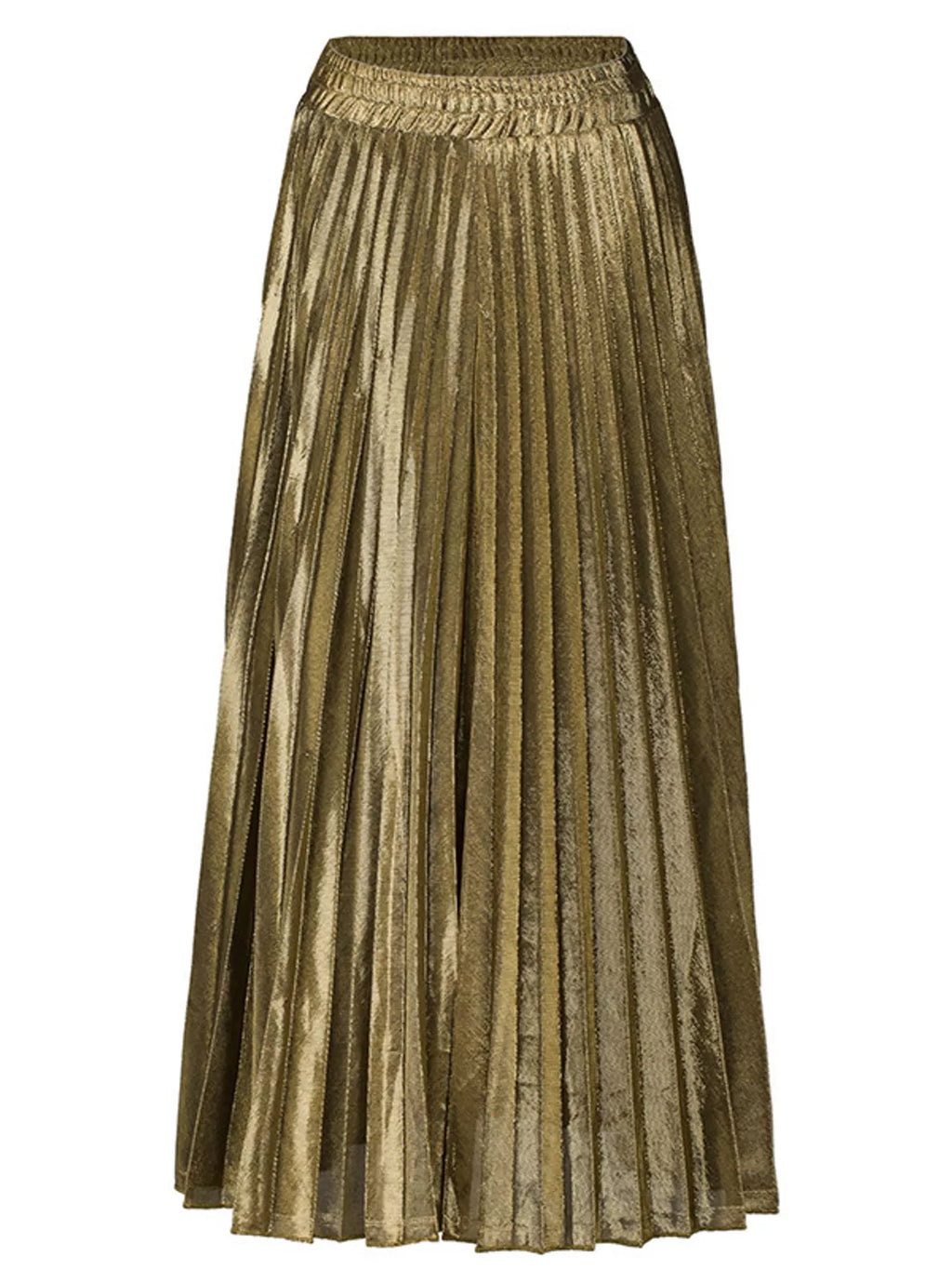 High-waisted Pleated Maxi Skirt (4)