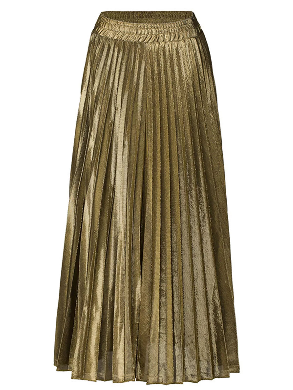 High-waisted Pleated Maxi Skirt (4)