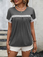 Contrast Round Neck Short Sleeve Tee (4)