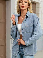 Button Up Dropped Shoulder Denim Jacket (10)