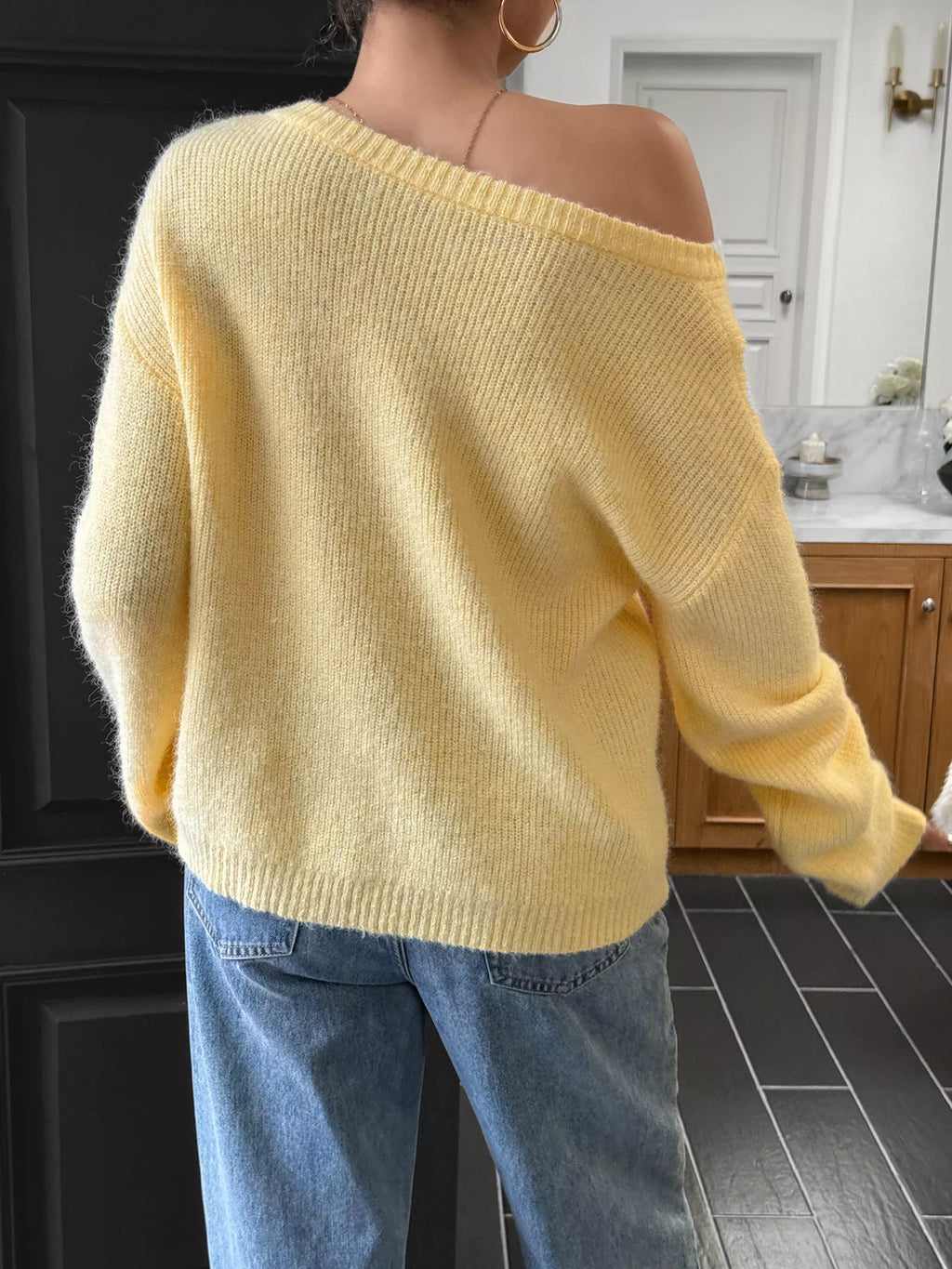One Shoulder Ribbed Knit Sweater (10)