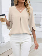 V-neck 3/4 Sleeve Blouse (11)