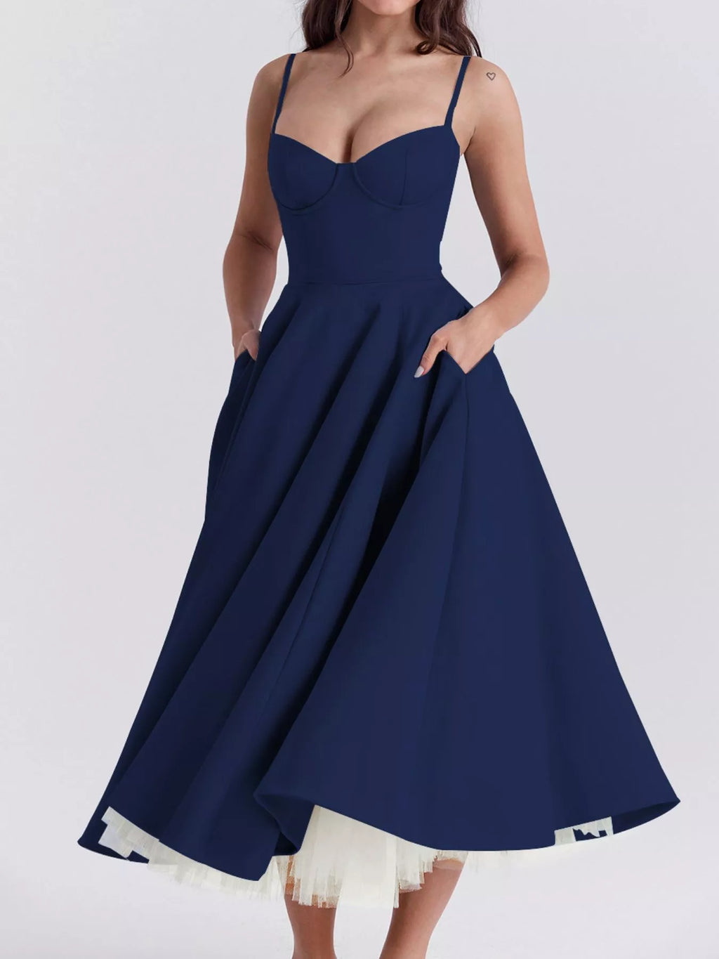 Sweetheart Neck A-line Midi Dress (30)