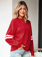 Stripe Round Neck Long Sleeve Sweatshirt (11)