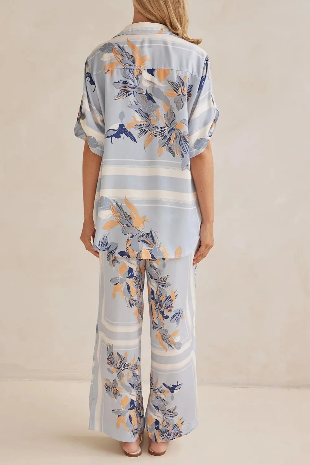Printed Button Up Shirt Pants Set (6)