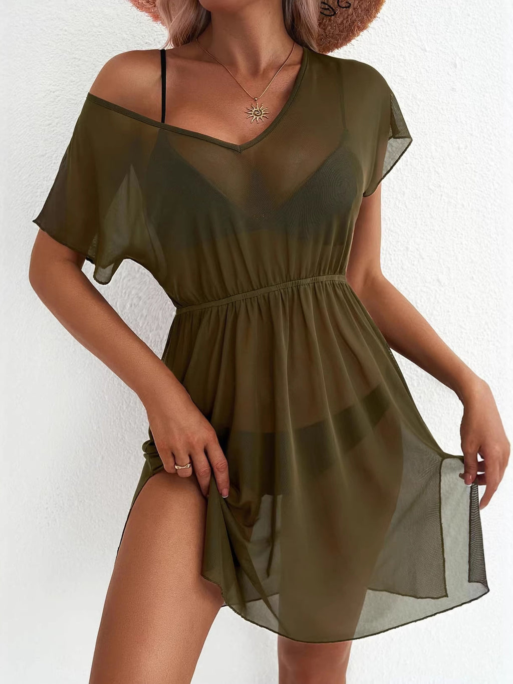 Printed Short Sleeve Mini Dress (23)