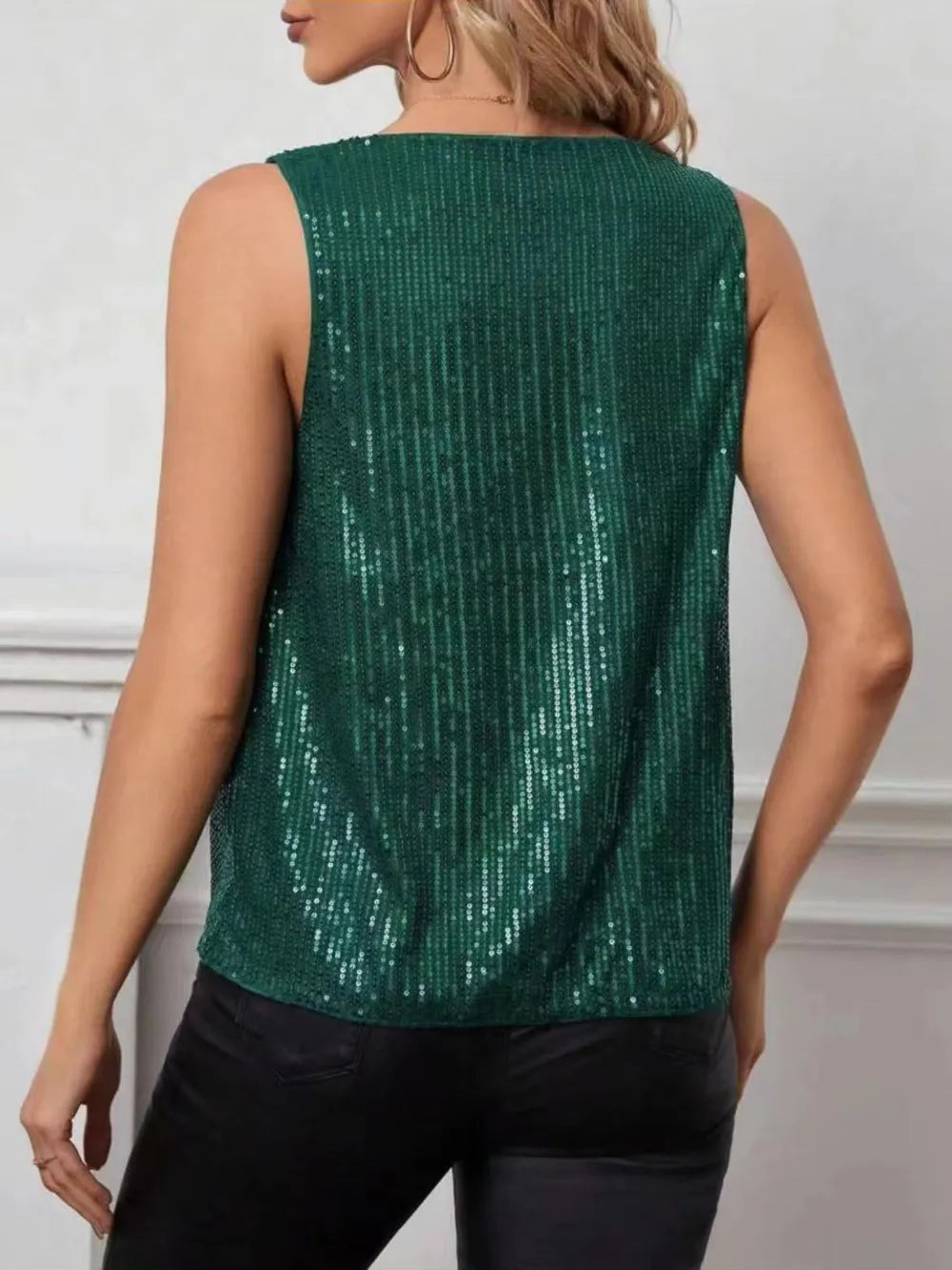 Sequin Cowl Neck Tank (11)