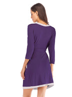 Tie Waist Surplice Neck Robe Pockets (12)