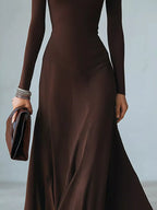 Full Size Mock Neck Cut-out Long Sleeve Midi Dress Plus (3)