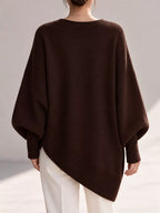 Full Size V-neck Oversized Batwing Sleeve Sweater Plus (40)