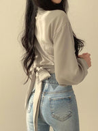 Twisted Front Long Sleeve Shirt (12)