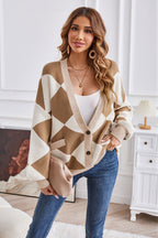 Geometric Lantern Sleeve Cardigan Pockets (16)