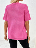 Round Neck Half Sleeve Knit Top (16)