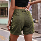 High Waist Denim Cargo Shorts (12)