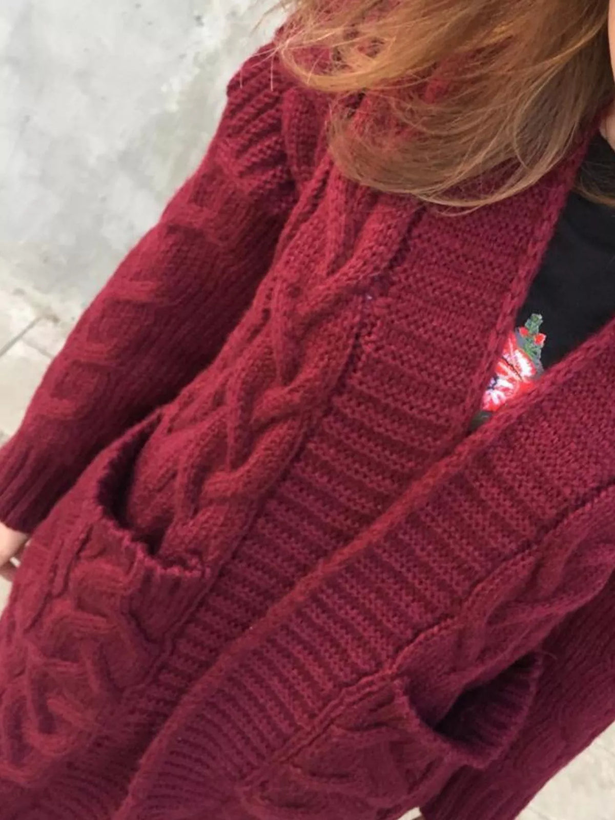 Chunky Knit Open Front Cardigan (2)