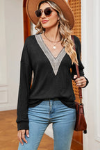 V-neck Dropped Shoulder T-shirt (3)