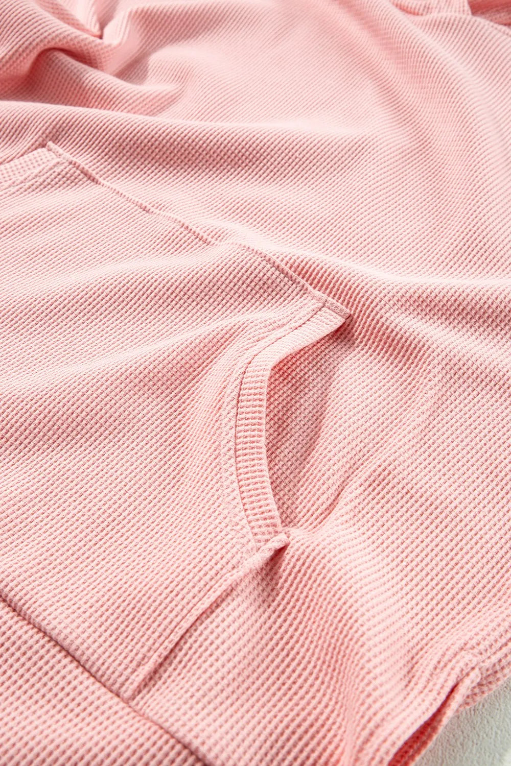Waffle-knit Long Sleeve Hoodie (20)