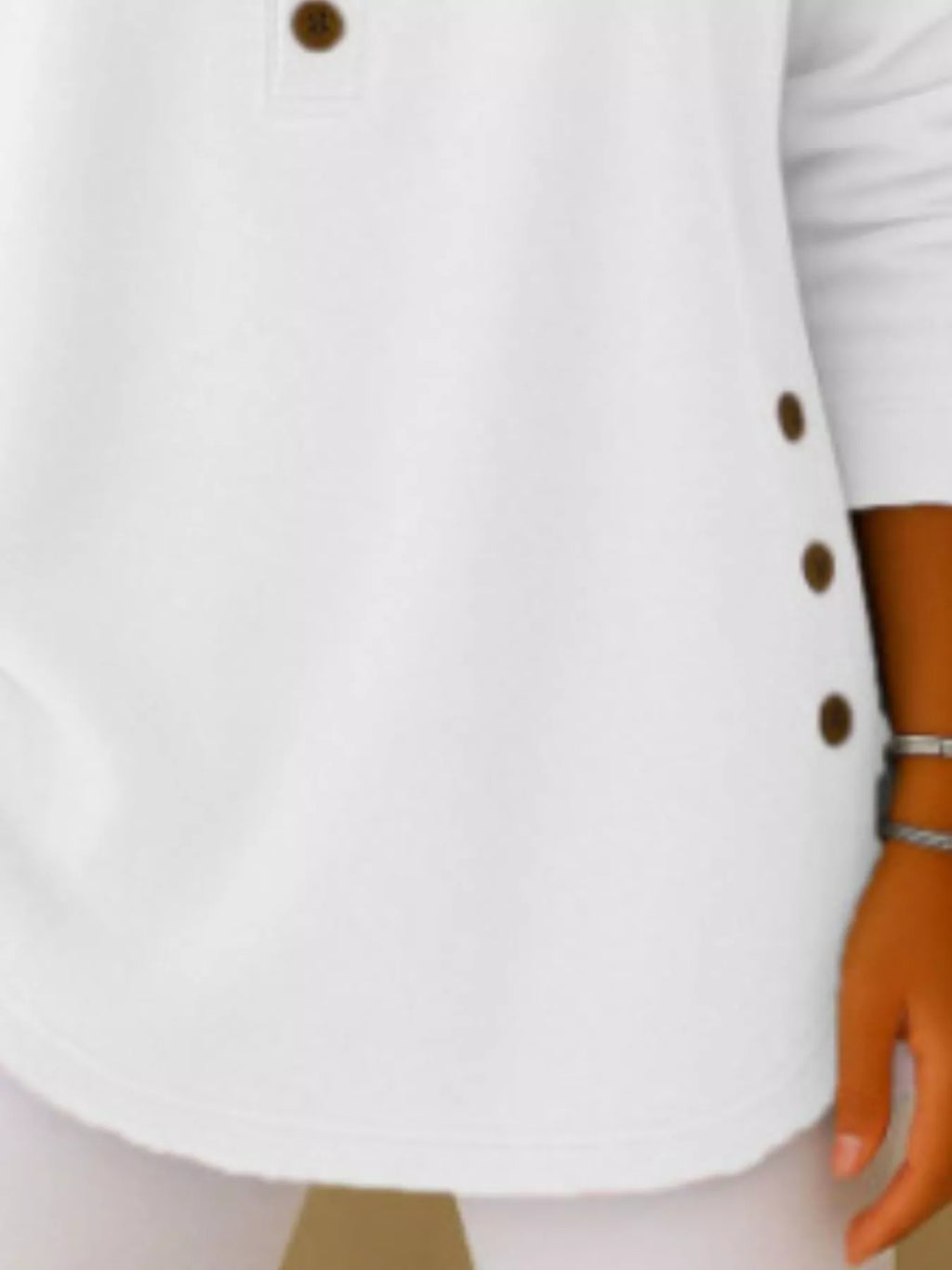 Full Size Button Detail Corduroy Top Plus (24)
