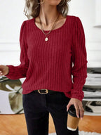 Ribbed Knit Long Sleeve T-shirt (10)